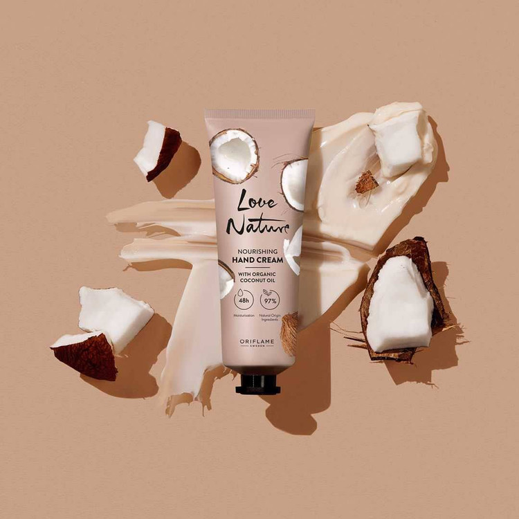 کرم مغذی دست با روغن نارگیل ارگانیک لاو نیچر