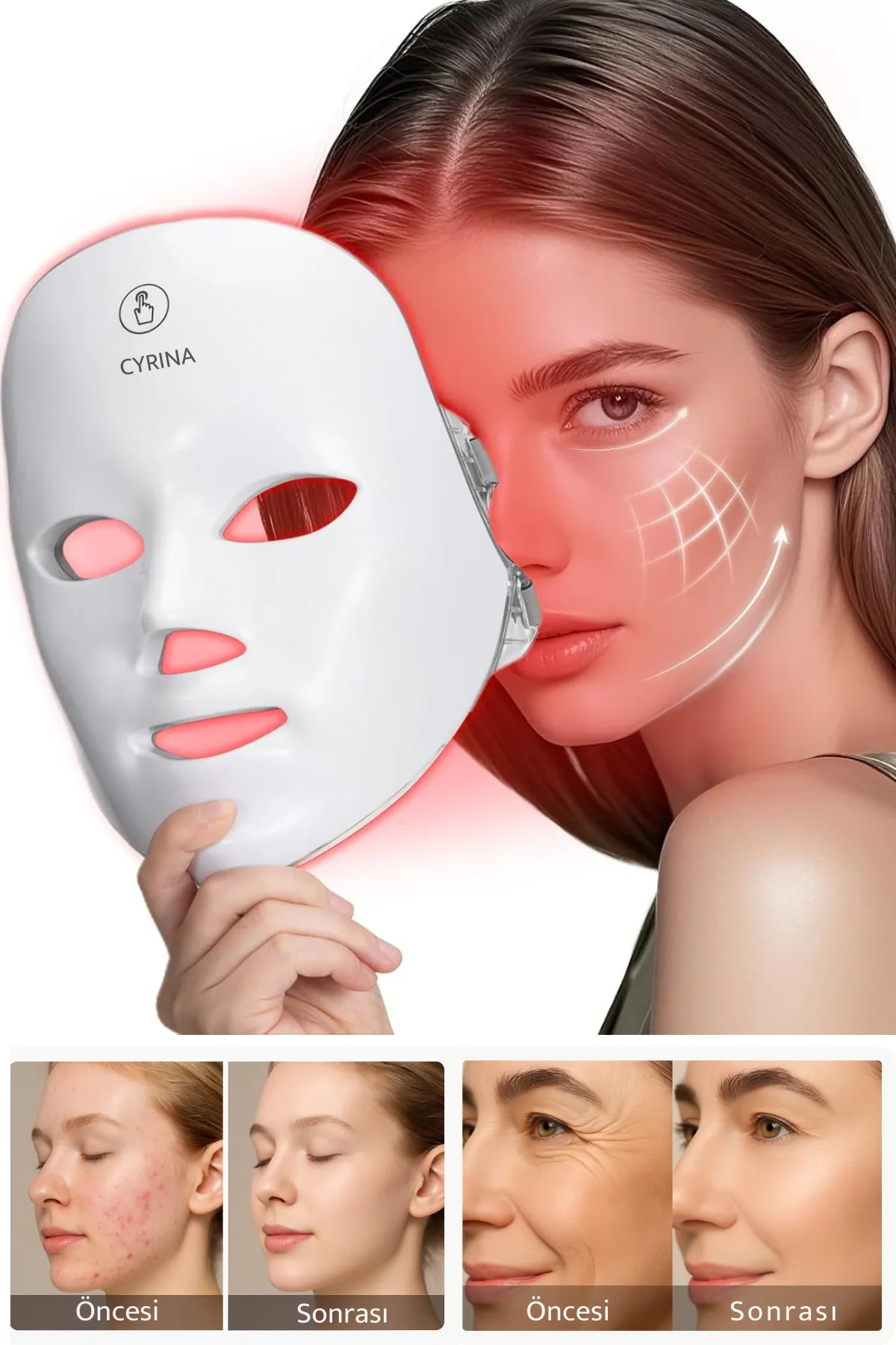 ماسک LED  هفت رنگ سایرینا سی